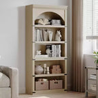 GustoWave Étagère haute en bois 68,7, étagère arche de ferme, bibliothèque arquée, bibliothèque à 5 niveaux, pour salon, bureau, bibliothèque