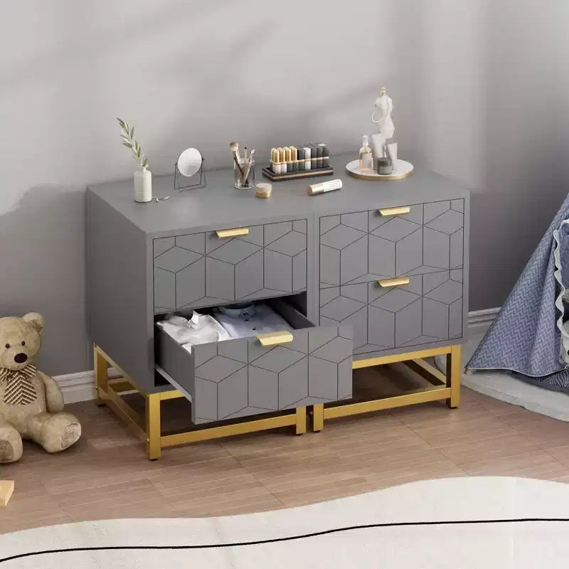 Commode à 2 tiroirs, petite commode, commode de chambre à coucher, salon,