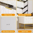 Meuble TV, table de chevet, table d'appoint, commode de rangement moderne avec poignées métalliques, armoire de rangement pour chambre à coucher, salon.