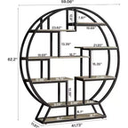 Étagère Lantine, bibliothèque industrielle en bois de 160 cm avec étagères décalées, organisateur de rangement, étagère de présentation pour bureau à domicile, salon, gris