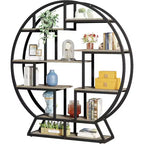 Étagère Lantine, bibliothèque industrielle en bois de 160 cm avec étagères décalées, organisateur de rangement, étagère de présentation pour bureau à domicile, salon, gris