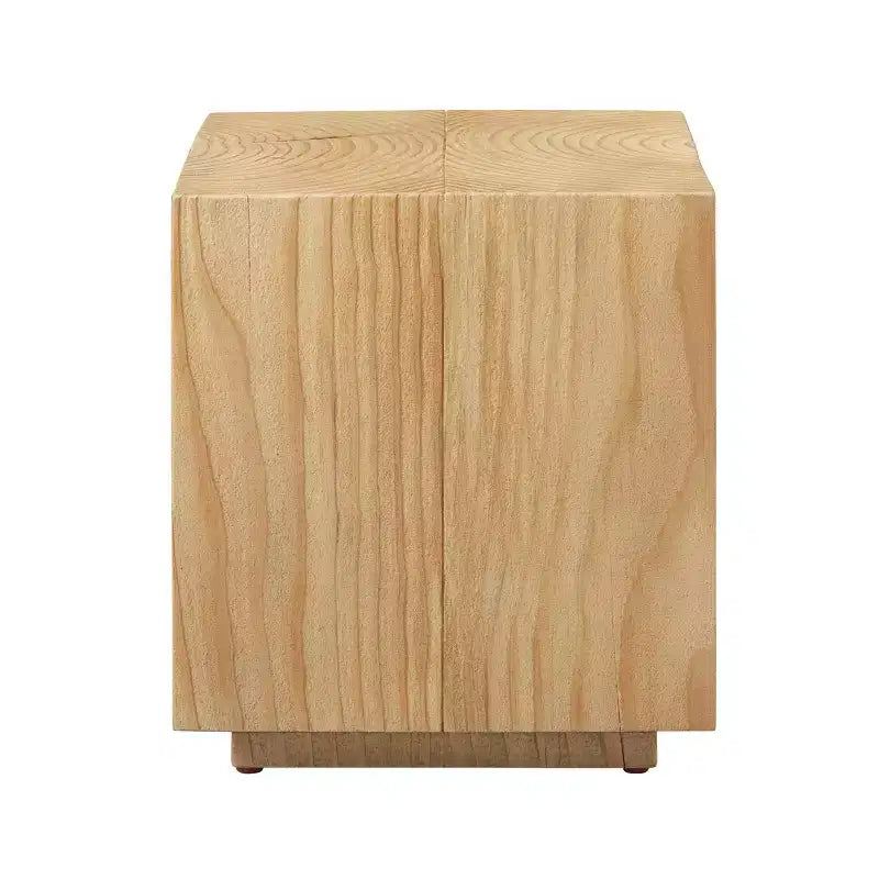 Table d'appoint unique en bois massif cannelé Art Leon