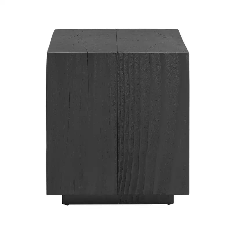 Table d'appoint unique en bois massif cannelé Art Leon