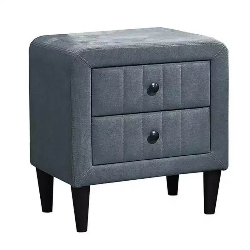 Table de chevet Royal Hampton, 2 tiroirs, 56 cm, lin brossé gris ardoise