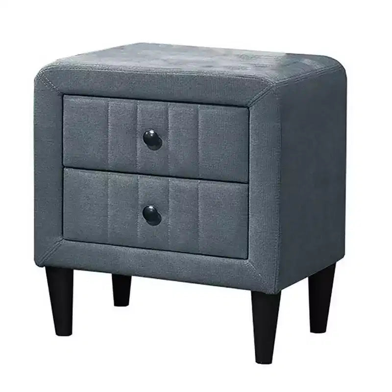 Table de chevet Royal Hampton, 2 tiroirs, 56 cm, lin brossé gris ardoise