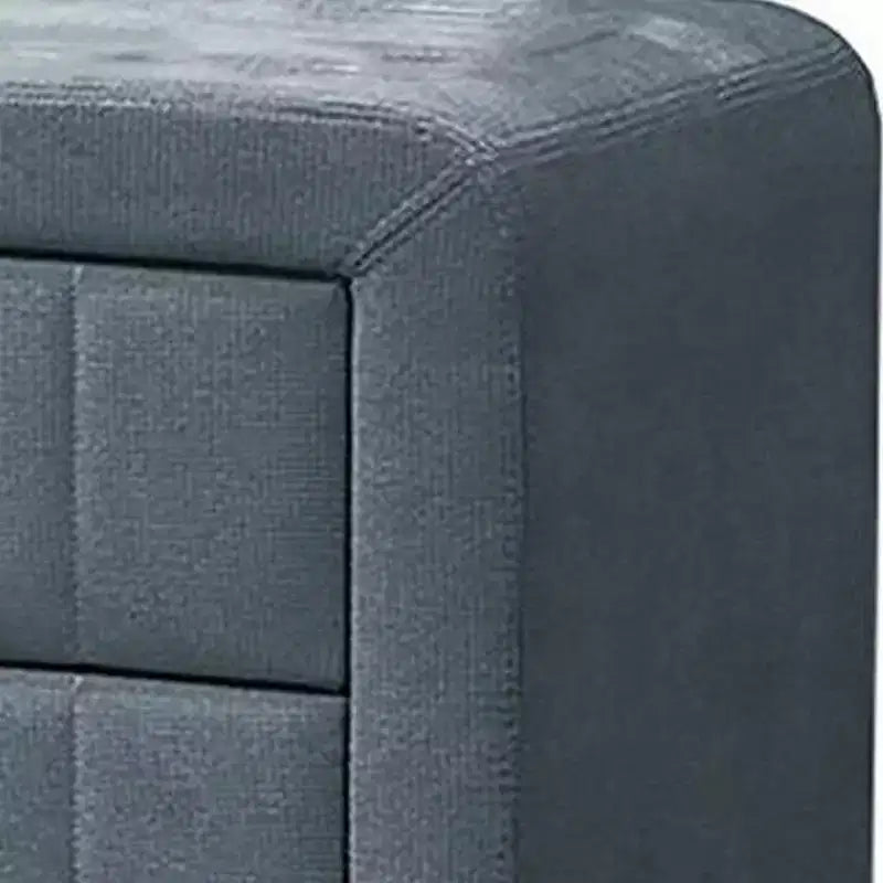 Table de chevet Royal Hampton, 2 tiroirs, 56 cm, lin brossé gris ardoise