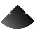 Corner Shelf Set of 2 Black Tempered safety glass 9.8x9.8 in