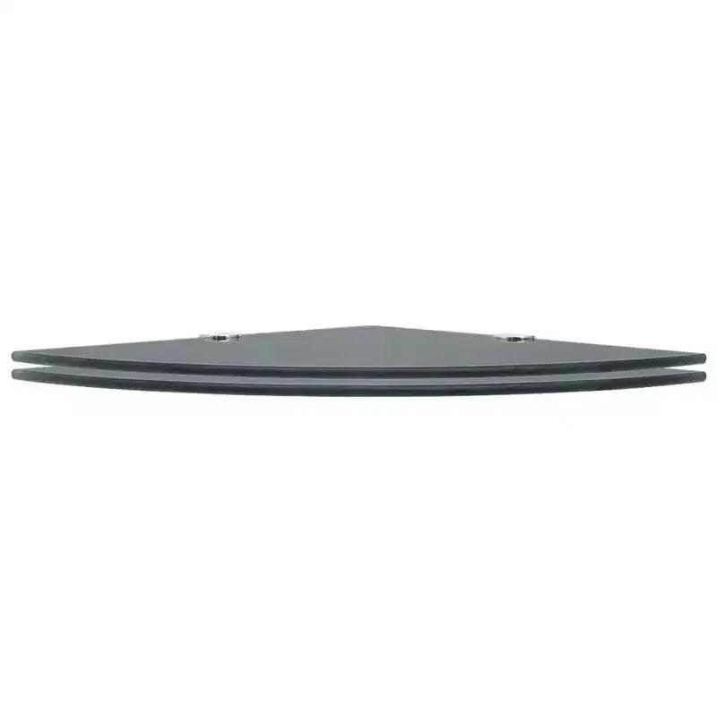 Lot de 2 étagères d'angle en verre de sécurité trempé noir 25x25 cm