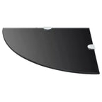 Lot de 2 étagères d'angle en verre de sécurité trempé noir 25x25 cm
