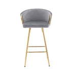 Okak Lot de 2 tabourets de bar de 30 pouces hauteur comptoir, tabourets de bar rembourrés avec repose-pieds chromé et dossier en velours, chaises de bar pour cuisine