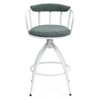 Okak 26Ensemble de 2 tabourets de bar pivotants modernes, tabourets de bar rembourrés hauteur comptoir avec dossier, chaises de bar pour îlot de cuisine