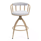 Okak 26Ensemble de 2 tabourets de bar pivotants modernes, tabourets de bar rembourrés hauteur comptoir avec dossier, chaises de bar pour îlot de cuisine