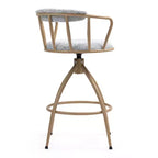 Okak 26Ensemble de 2 tabourets de bar pivotants modernes, tabourets de bar rembourrés hauteur comptoir avec dossier, chaises de bar pour îlot de cuisine