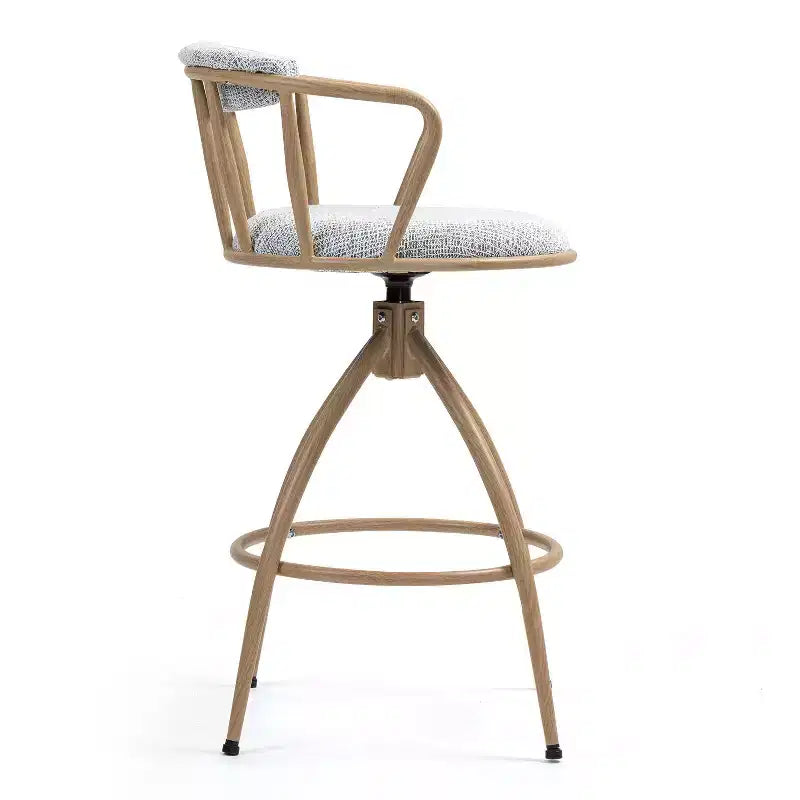 Okak 26Ensemble de 2 tabourets de bar pivotants modernes, tabourets de bar rembourrés hauteur comptoir avec dossier, chaises de bar pour îlot de cuisine