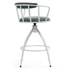 Okak 26Ensemble de 2 tabourets de bar pivotants modernes, tabourets de bar rembourrés hauteur comptoir avec dossier, chaises de bar pour îlot de cuisine