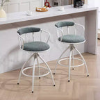 Okak 26Ensemble de 2 tabourets de bar pivotants modernes, tabourets de bar rembourrés hauteur comptoir avec dossier, chaises de bar pour îlot de cuisine