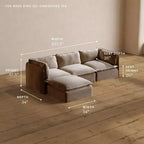 Canapé d'angle modulable 3 places lavable brume | Assise Memorix+ | Oreiller profilé