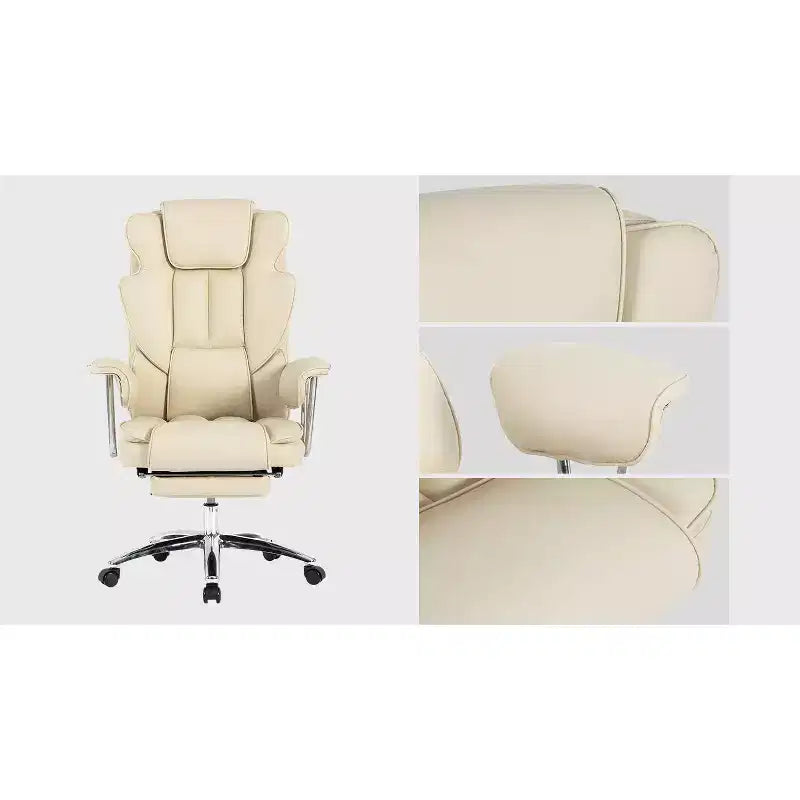 Chaise de bureau de direction à dossier haut, chaise de bureau ergonomique avec assise extra large, support lombaire et accoudoirs rembourrés, chaise de bureau à roulettes pivotante pour la maison