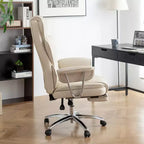 Chaise de bureau de direction à dossier haut, chaise de bureau ergonomique avec assise extra large, support lombaire et accoudoirs rembourrés, chaise de bureau à roulettes pivotante pour la maison