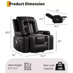 Fauteuil inclinable électrique avec fonctions de chauffage et de massage, en cuir PU, conçu pour les personnes âgées et à mobilité réduite