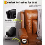 Fauteuil inclinable électrique avec fonctions de chauffage et de massage, en cuir PU, conçu pour les personnes âgées et à mobilité réduite