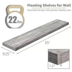 Lot de 3 étagères murales flottantes Sorbus de 140 cm – pour salle de bain, décoration murale pour chambre, cuisine, salon, rangement de livres