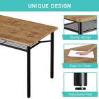 Ensemble table à manger moderne pour 4 personnes, table de cuisine en métal et bois, ensemble table de cuisine carrée, pour coin repas, salon