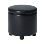 Pouf de rangement d'appoint rond HomeStock Comfort avec couvercle-plateau réversible