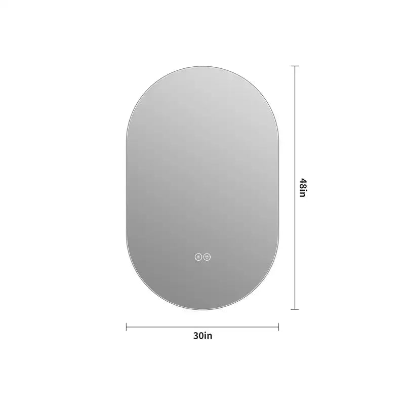 GDFStudio Lark 48 Miroir de salle de bain ovale moderne à LED anti-buée avec modes d'éclairage réglables