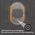 GDFStudio Lark 48 Miroir de salle de bain ovale moderne à LED anti-buée avec modes d'éclairage réglables