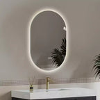 GDFStudio Lark 48 Miroir de salle de bain ovale moderne à LED anti-buée avec modes d'éclairage réglables