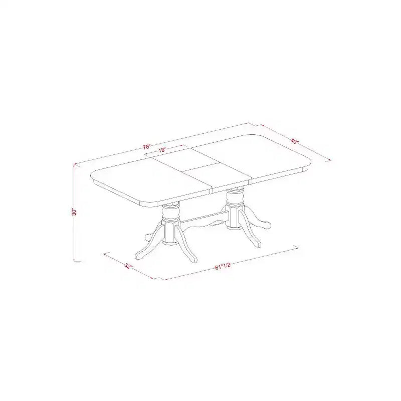Ensemble de salle à manger rustique - Table et 6 chaises - Table rectangulaire de 40x78 pouces