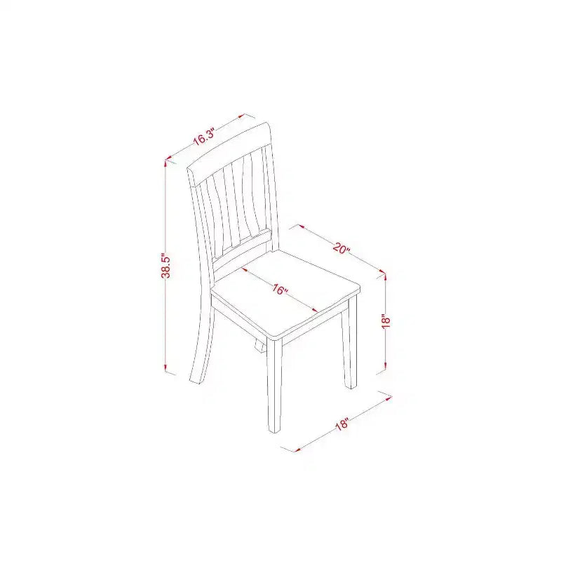 Ensemble de salle à manger 5 pièces en bois massif noir et merisier – 4 places