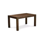 Ensemble de salle à manger rectangulaire 5 pièces en bois massif à plateau marron naturel avec capitonnage (4 places)