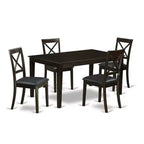 HomeStock 5-Pc Cappuccino Solid Wood Top - Dining Room Set - Seats 4