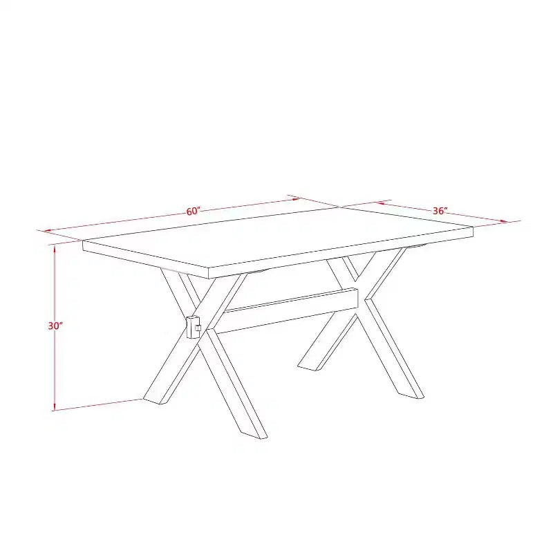 HomeStock Ensemble de 5 pièces : Table à manger en bois massif finition chêne naturel avec 4 chaises Parson