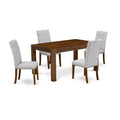 5-Piece Multi-Color Solid Wood Top Rectangular Button Tufted Upholstered Dining Room Set (Seats-4)