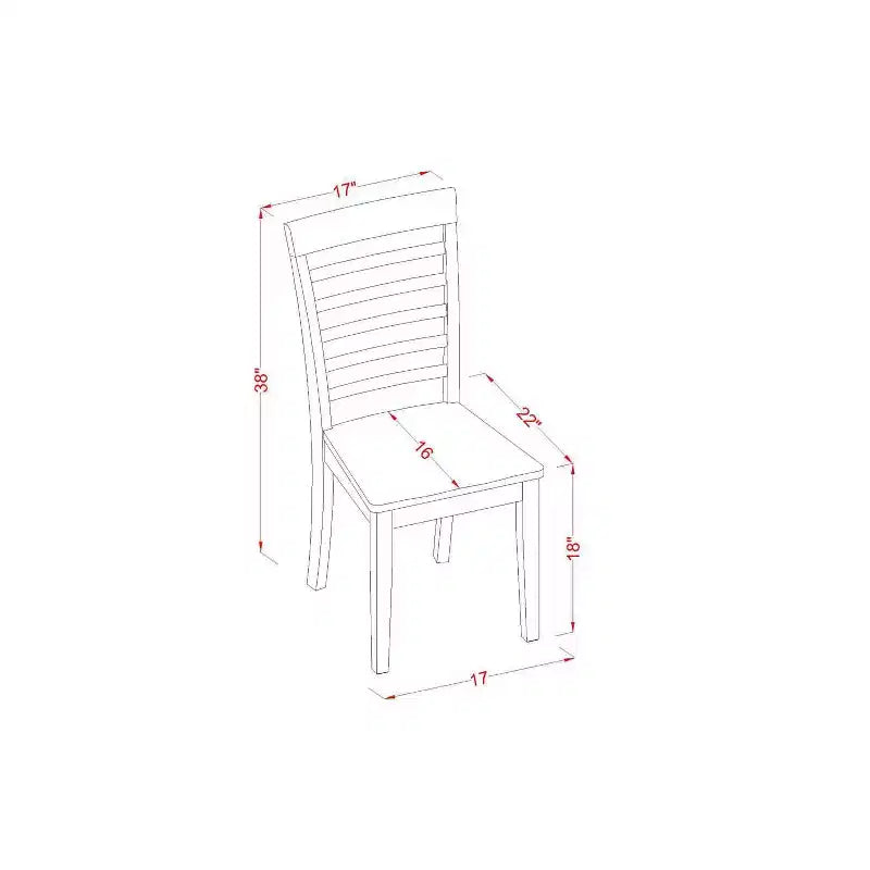Ensemble de salle à manger rectangulaire 5 pièces en acajou massif – Pour 4 personnes