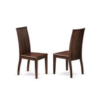 Ensemble de salle à manger rétro – Ensemble table et chaises 3 pièces – Table ronde – Siège en bois – Finition acajou