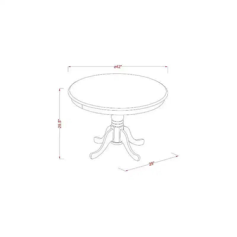 Ensemble de salle à manger rétro – Ensemble table et chaises 3 pièces – Table ronde – Siège en bois – Finition acajou