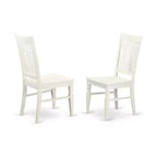 Ensemble de salle à manger 3 pièces HomeStock, dessus en bois massif finition blanc lin, avec table à rallonges