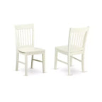 Ensemble Table à Manger pour 4 - Table de Cuisine Ronde 107 cm avec 4 Chaises - Fini Blanc Lin
