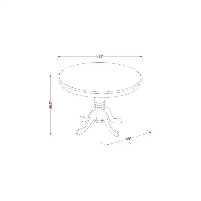 Ensemble Table à Manger pour 4 - Table de Cuisine Ronde 107 cm avec 4 Chaises - Fini Blanc Lin