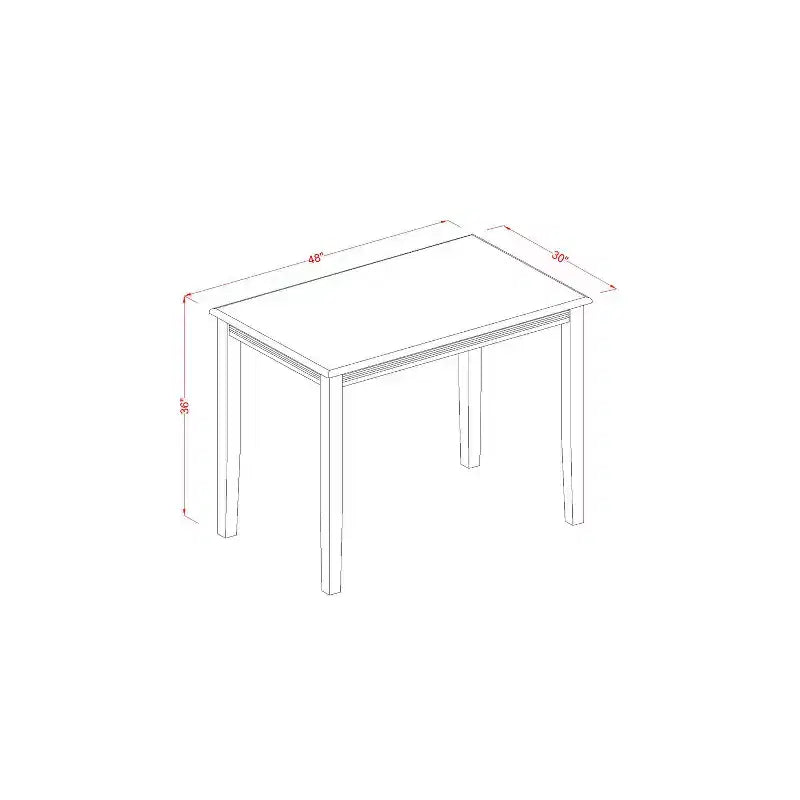 Ensemble de salle à manger 3 pièces HomeStock avec table haute à plateau en bois massif, finition noire