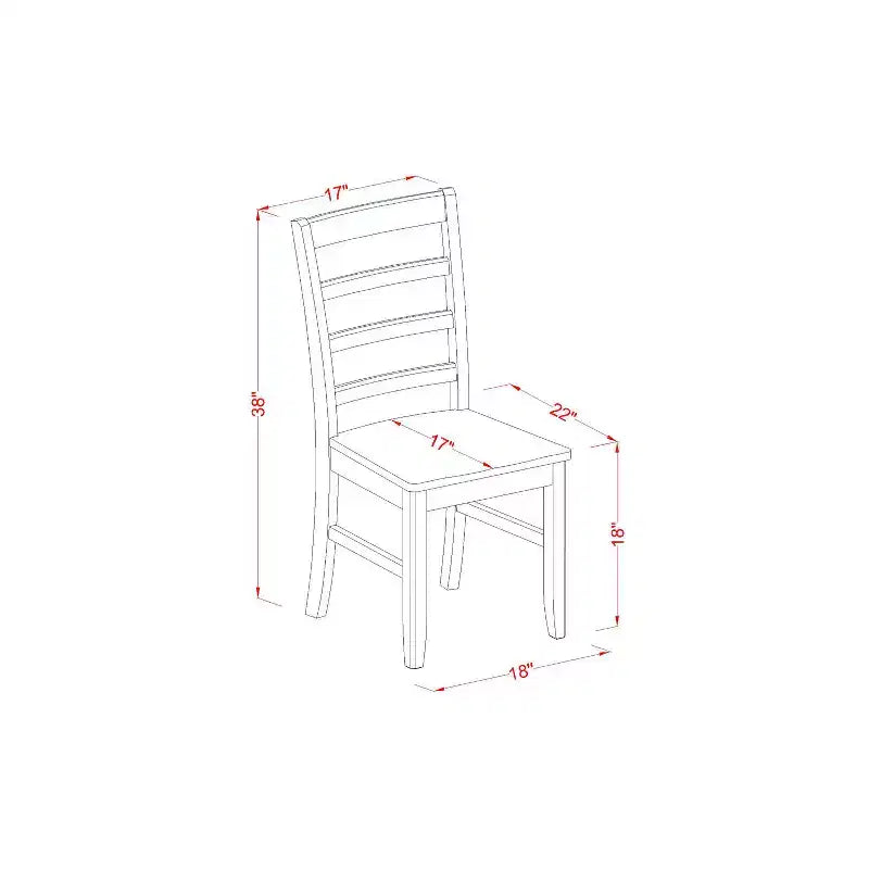Table à manger rectangulaire 7 pièces HomeStock avec plateau en bois massif finition cappuccino et 6 chaises