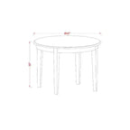Ensemble de salle à manger 3 pièces HomeStock avec table ronde plateau bois massif finition blanc lin