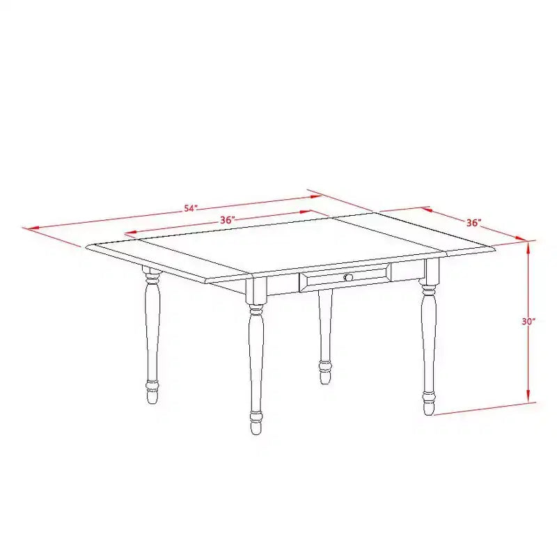 Ensemble de salle à manger 3 pièces HomeStock, dessus en bois massif finition acajou avec table à rallonges