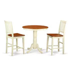 HomeStock 3-Pc Buttermilk and Cherry Solid Wood Top - Dining Room Set - Seats 4