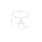 Ensemble table à manger ronde avec pied central - 3 chaises de cuisine - Finition acajou 36 pouces - Salle à manger pour petits espaces