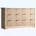 COZONY Fluted 6 Drawer Dresser, Modern Storage Cabinet Wide Top TV Stand for Bedroom Living Room